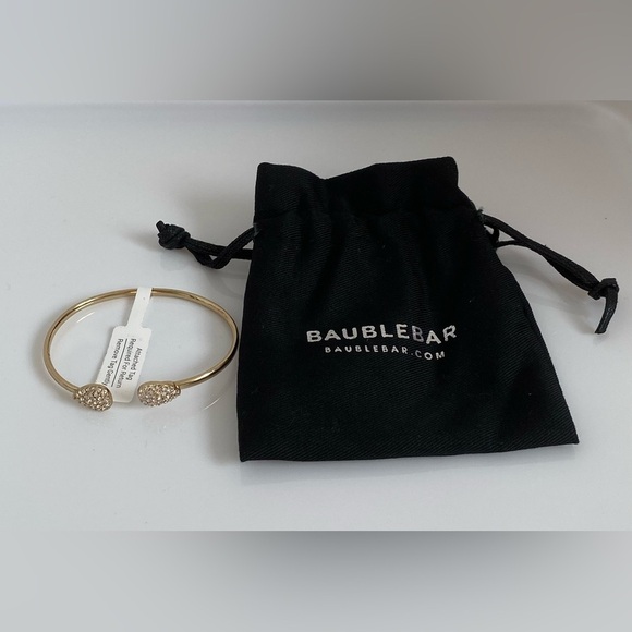 BaubleBar Gold Pavé Crystal Teardrop Adjustable Cuff Bracelet NEW - Picture 6 of 6